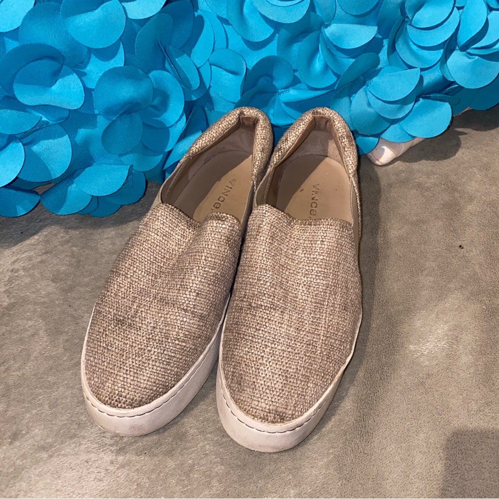 Vince platform tweed / leather shoes size 7
